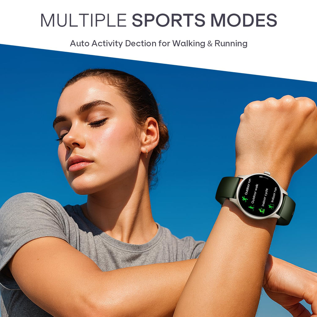 boAt Lunar Discovery Neo, 1.39" (3.5 cm) Round HD Display, Premium Metallic Finish, Animated Watchfaces, 100+ Sports Mode, Bluetooth Calling, Smart Watch for Men & Women (Olive Gold)