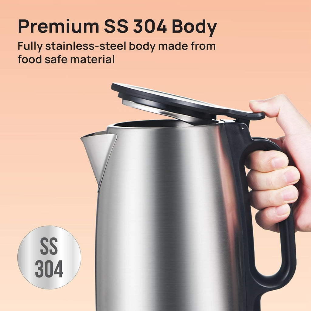 Havells Vesta Electric Kettle | Large 1.7L | 2000 Watts | 360° Cordless Control | Wide Mouth for Easy Use | Triple Safety Protection | Premium SS Body | 1Yr Door Step Warranty by Havells, rust