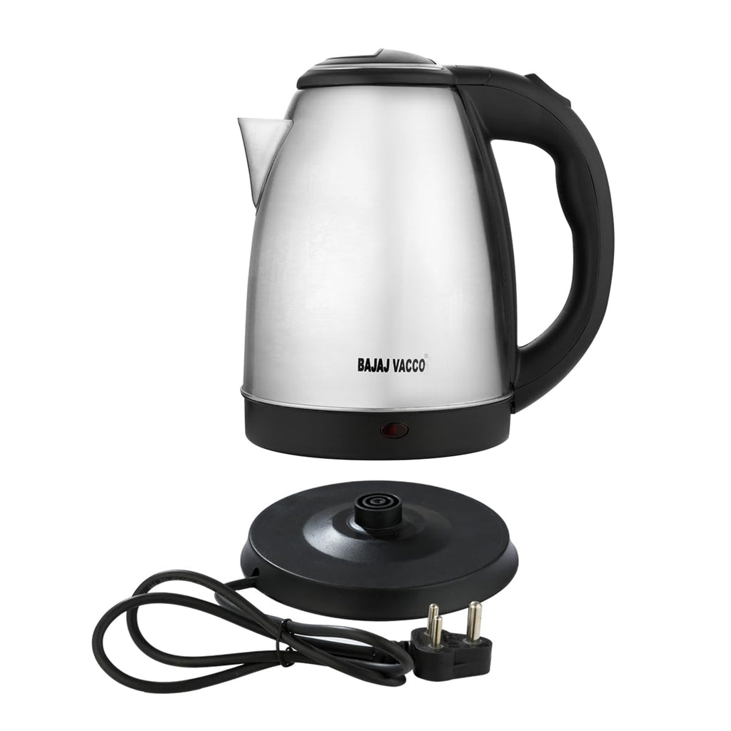 BAJAJ VACCO® Electric Kettle Hot Maxx - 1 | 1.8L Stainless Steel, 1350W | Rapid Boil, Cool Touch Handle | Perfect for Tea, Coffee & More