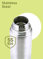 Milton Flip Lid 750 Thermosteel 750 ml Water Bottle, 24 Hr Hot and Cold I Leak Proof Lid with Jacket, ISI Certified I Vacuum Insulated I for Office, Gym, School I Silver
