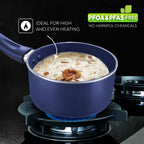 Prestige Ceraglide Ceramic Coating Non-Stick Aluminium Cookware Sauce Pan 16 Cm (1.4 Litre) with Glass Lid