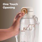 MILTON Regan 850 2-in-1 Lid Sip or Gulp Water Bottle | Sturdy Handle And Strap I BPA Free| Food-Grade | One-Touch Open | Leak-Proof | Ideal for Office, School, College, Gym | 836ml, White