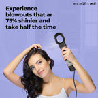 Ikonic Me 3-In-1 Express Styler Hot Air Brush For Women, 1200W Hair Dryer Brush With 1.5-Inch Ceramic Titanium Tourmaline Barrel, Blow Dryer, Hair Straightener, Volumizer Brush, Fast Drying, Frizz-Free Styling, Grey