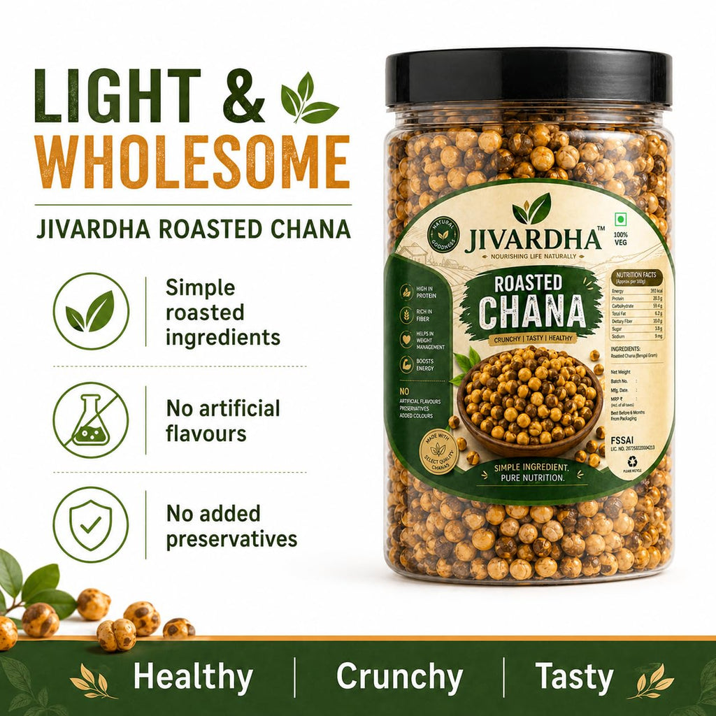 Roasted Chana Whole, Crunchy Snack, Natural Ingredients And protein