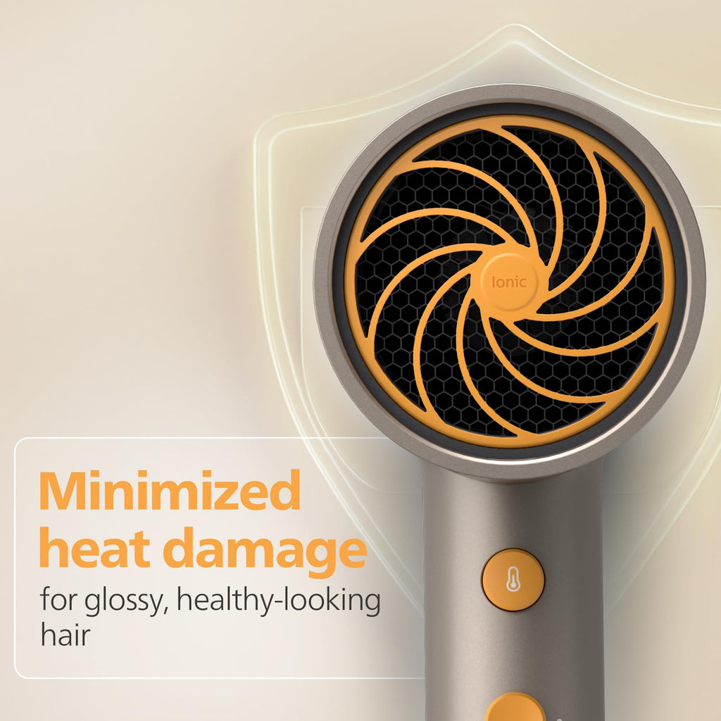 Philips India's No.1 Hair Styling Brand - Glass like Shine Hair Dryer | 1600W | 4 Heat x Speed Modes | 30M Negative ions | Travel-Friendly | For Indian Hair | Gifts for Men | BHD321