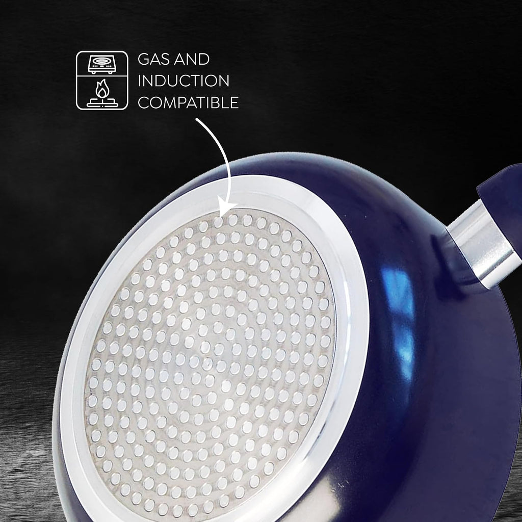 Prestige Ceraglide Ceramic Coating Non-Stick Aluminium Cookware Sauce Pan 16 Cm (1.4 Litre) with Glass Lid