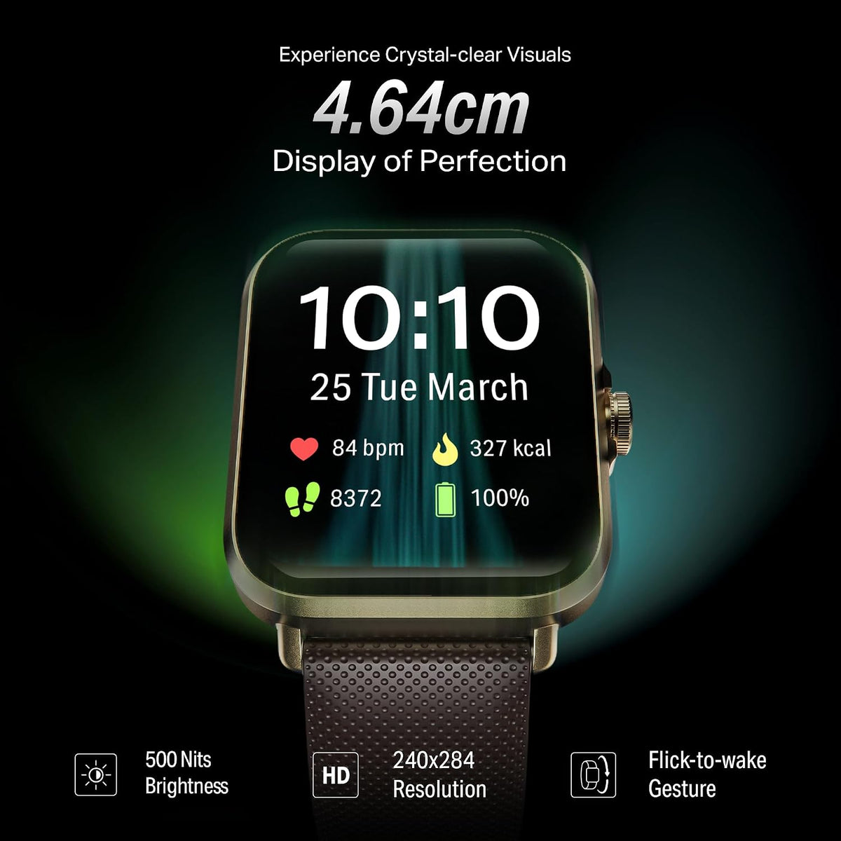 boAt Storm Infinity w/21 Days Extensive Battery Life, BT Calling, Huge 550mAh Battery, Fast Charge, 1.83” (4.65cm) Display, HR, SpO2 & Sleep Tracking, Smart Watch for Men & Women (Brown)