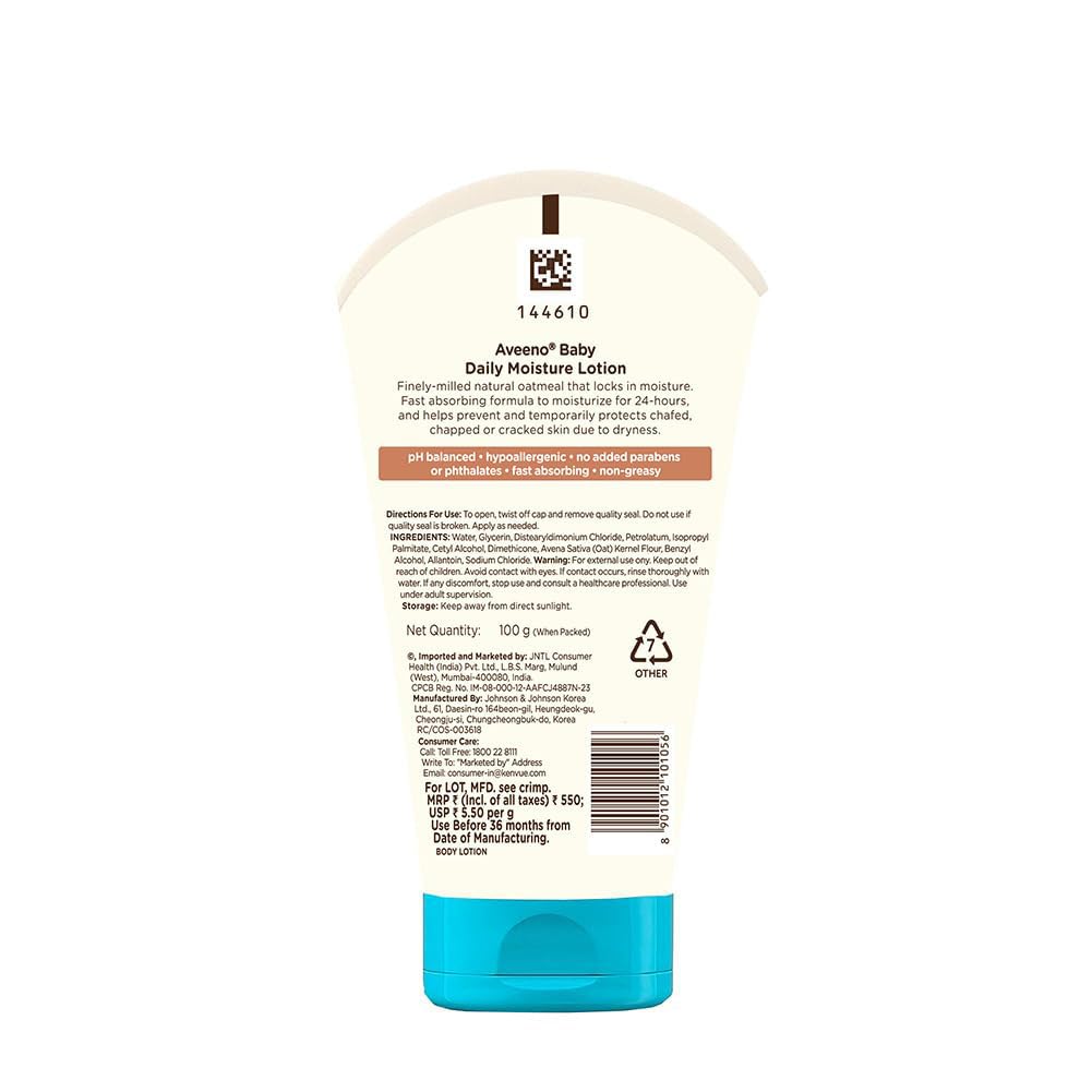 Aveeno Baby Daily Moisturising Lotion for Delicate Skin 100g & Aveeno Baby Daily Moisture Cleansing Bar 75g | Natural Oatmeal | Gently Cleanses, Protects & Moisturises Baby's Sensitive Skin | Hypoallergenic, US Pediatrician Recommended