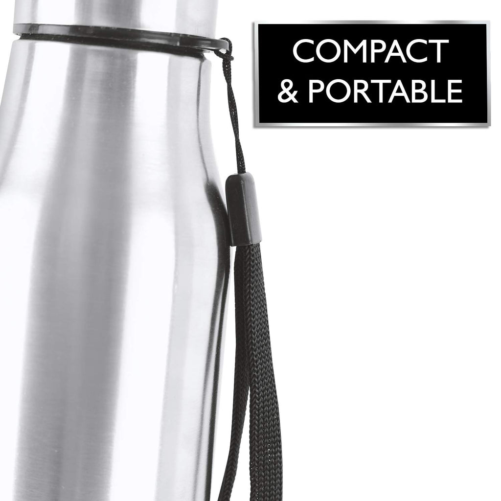 CELLO Goldie Stainless Steel Water Bottle 1000 ml, Silver | ISI Certified, Single Walled, Rust & Leakproof, Easy to Open & Pour Wide Mouth Steel Bottle | Perfect for School, College, Office, Travel