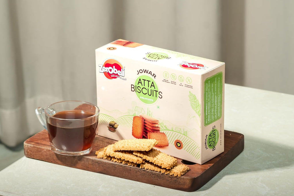Zerobeli Premium Jowar Atta Digestive Biscuits with Elaichi - 375g