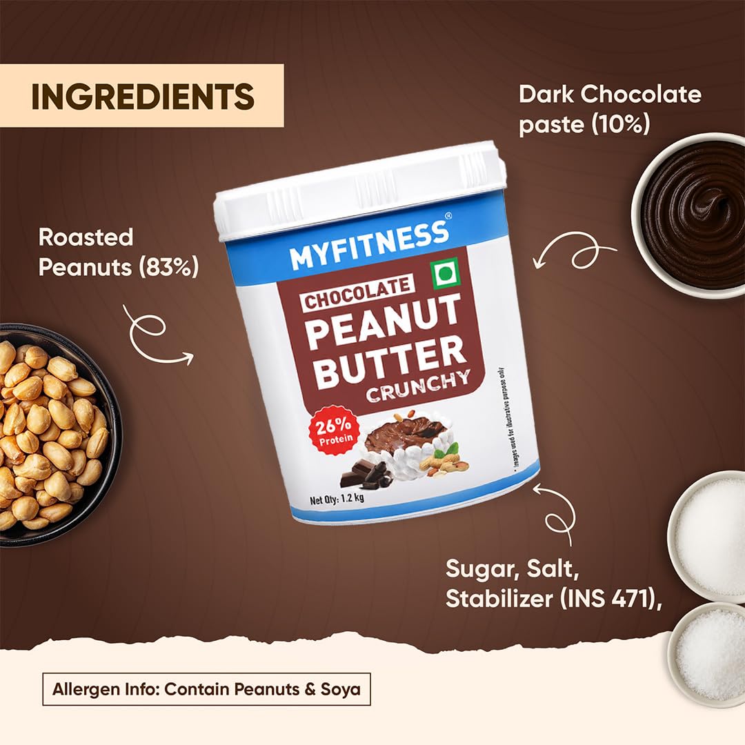 MYFITNESS Peanut Butter Chocolate Spread Crunchy 1.2kg