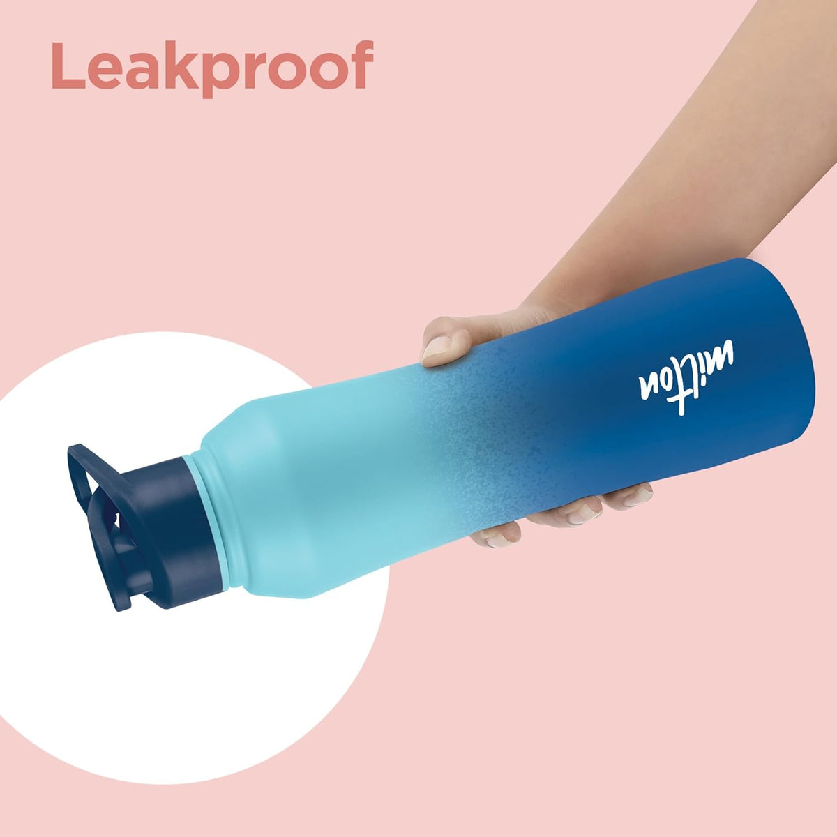 MILTON Comet 1000 ISI Certified Stainless Steel Water Bottle I Leak Proof I Rust proof I Single Walled I Ideal for Office, School, Home, Gym, 1000 ml, Light Blue & Dark Blue