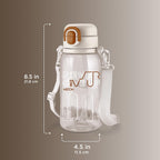 MILTON Regan 850 2-in-1 Lid Sip or Gulp Water Bottle | Sturdy Handle And Strap I BPA Free| Food-Grade | One-Touch Open | Leak-Proof | Ideal for Office, School, College, Gym | 836ml, White