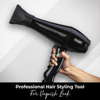 Wahl 05439-1024 Super Dry 1800 Watts Professional Styling Hair Dryer with Tourmaline Technology, Black, 3 Heat Settings 2 Speed Settings, 2.4 m long cord, Cold Shot Button to Prevent Hair Damage, Secondary Thermal fuse for Overheat Protection