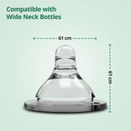 LuvLap Anti-Colic Natura Flo Teat/Nipple for Wide Neck Bottle, 2pcs, Variable Flow, 9m+