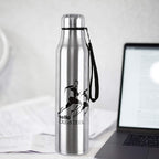CELLO Goldie Stainless Steel Water Bottle 1000 ml, Silver | ISI Certified, Single Walled, Rust & Leakproof, Easy to Open & Pour Wide Mouth Steel Bottle | Perfect for School, College, Office, Travel