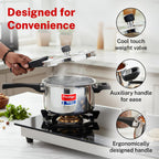 Prestige 3 Litre TRIPLY Svachh Outer Lid Pressure Cooker | Deep Lid for Spillage Control | Gas & Induction Compatible | Gasket Release System | Visual Pressure Indicator | 5Y Warranty