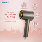 Philips India's No.1 Hair Styling Brand - Glass like Shine Hair Dryer | 1600W | 4 Heat x Speed Modes | 30M Negative ions | Travel-Friendly | For Indian Hair | Gifts for Men | BHD321