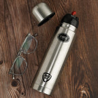 CELLO Swift Stainless Steel Hot and Cold Water Bottle 1000 ml Silver | ISI Certified Spillproof Leakproof Screw Lid Double Wall Vacuum Insulated Thermos Flask Water Bottle for Home Office Gym Travel