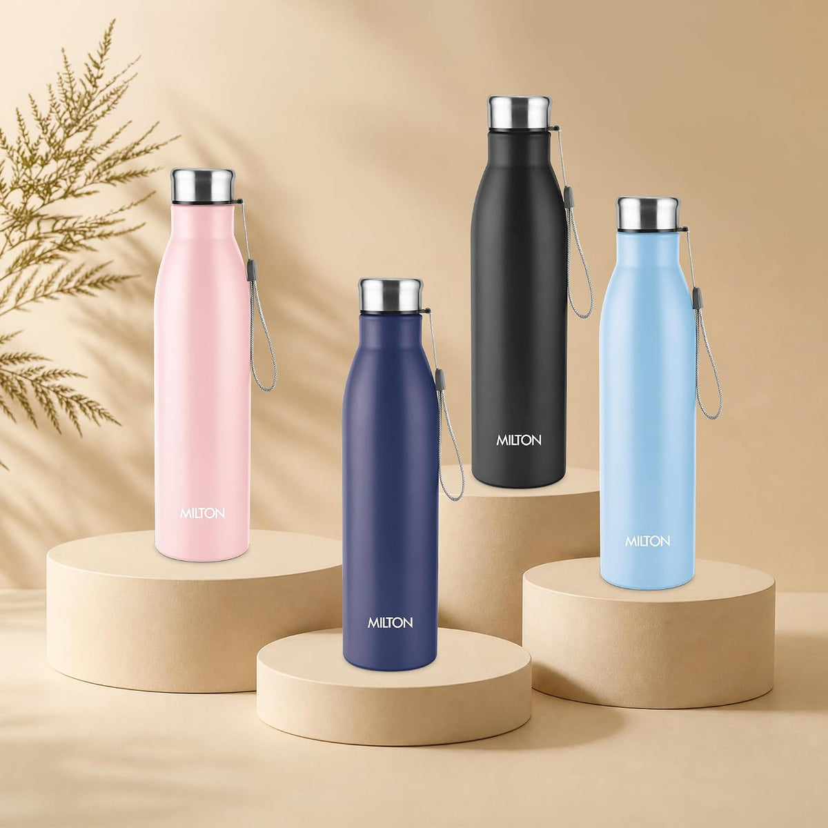 Milton Aero 1000 Stainless Steel Water Bottle I ISI Certified I Soft Powder Coat Premium Finish I Leak Proof - Light Weight I for Office, School, College, 980 ml, Black