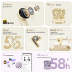 realme Buds Air 8,11mm+6mm Dual Dynamic Bass Drivers,58Hrs Playtime, 55dB ANC,6 Mic ENC, 45ms Low Latency, 360° Spatial Audio, Hi-Res LHDC, IP55 Dust & Water Resistant, BT v5.4 (Master Gold)