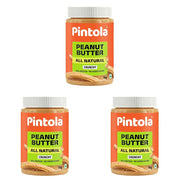 Pintola All Natural Peanut Butter Crunchy 1kg (Pack of 3)
