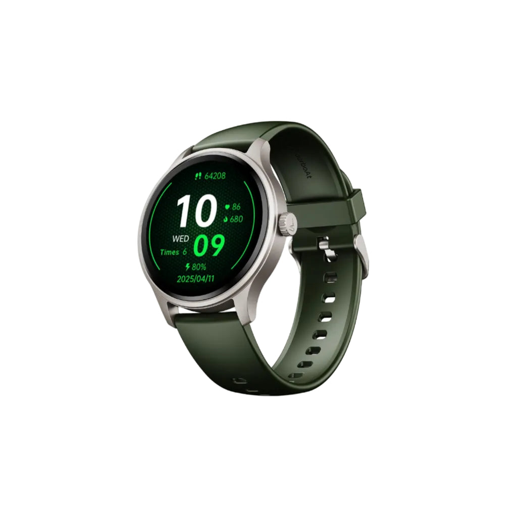 boAt Lunar Discovery Neo, 1.39" (3.5 cm) Round HD Display, Premium Metallic Finish, Animated Watchfaces, 100+ Sports Mode, Bluetooth Calling, Smart Watch for Men & Women (Olive Gold)