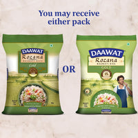 Daawat Rozana Gold Basmati Rice 5Kg| For Everyday Consumption| Cooked Grain Upto 15mm*| Naturally Aged