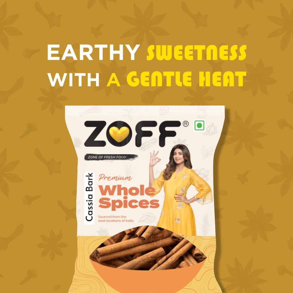 Zoff Cassia Bark - Dalchini Cinnamon Stick - Dal Chini for Authentic Flavour, Aromatic Warmth - Net Weight 100 g