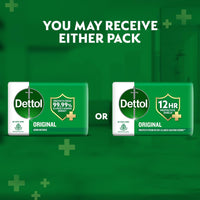 Dettol Original Bathing Soap Bar with 12 HR protective shield (400gm) | Kills 99.99% Germs, 100g (Pack of 4)