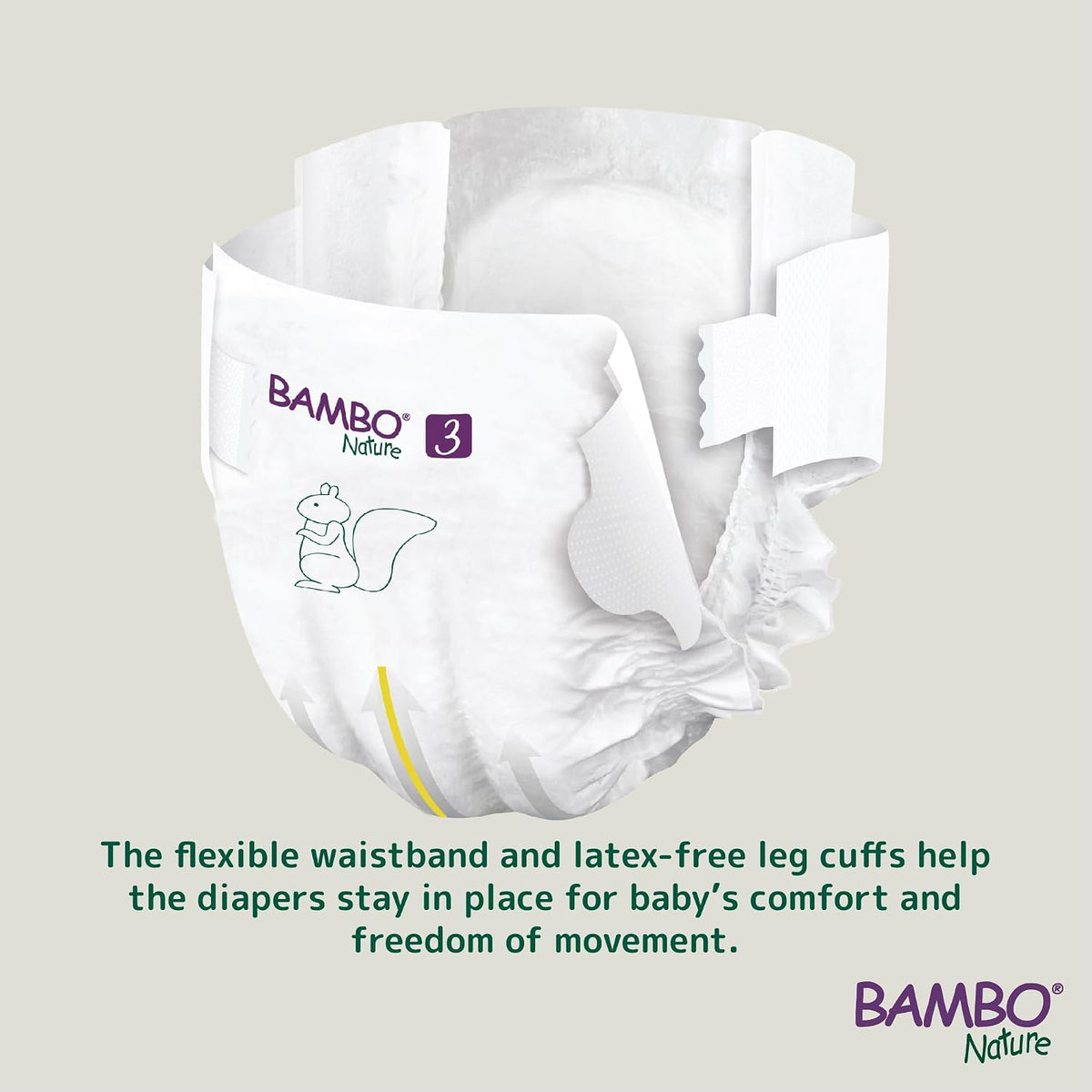 Bambo Nature Premium Baby Tape Diapers for Baby Medium Size (4-8 Kgs) - Super Absorbent, Breathable, Extra Soft, Dermatologically Tested, Hypoallergenic Infant Nappies With Wetness Indicator, 52 Count