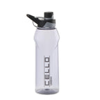 CELLO Fitbe Flip Cap Water Bottle For Daily Use 1000 ml, Black Grey | BPA Free, Reusable & Unbreakable Leakproof Lightweight Easy to Carry with Handle PET Water Bottle For Gym Office Indoor & Outdoor