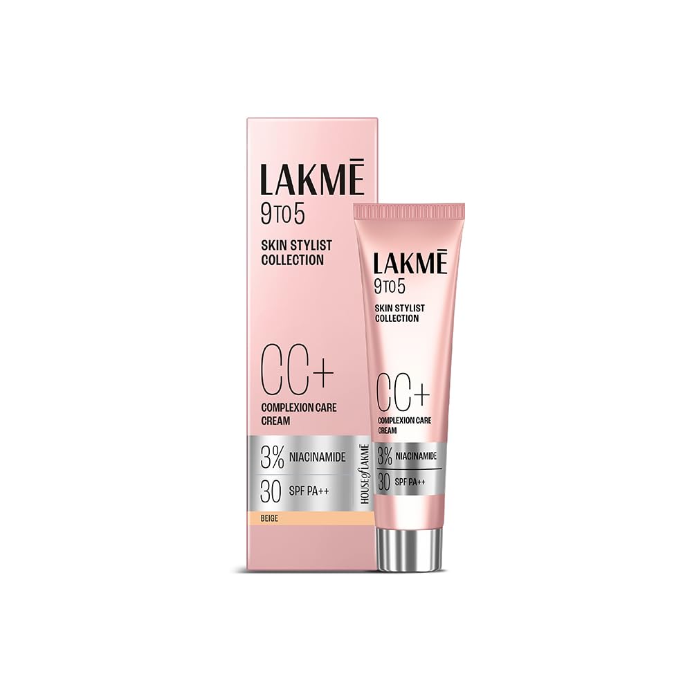 Lakme 9 to 5 CC Cream Beige with 3% Niacinamide Complex SPF30 PA++,30 g