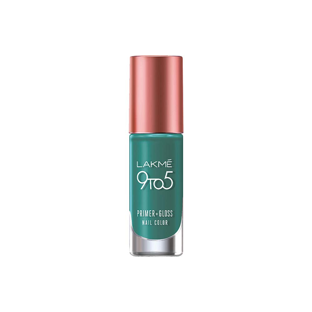 Lakmé 9 to 5 Primer + Gloss Nail Colour, Teal Deal, 6 ml