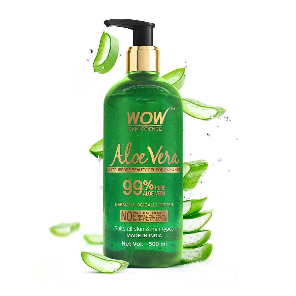 WOW Skin Science 99% Pure Aloe Vera Gel for Face, Skin &amp; Hair - 500ml