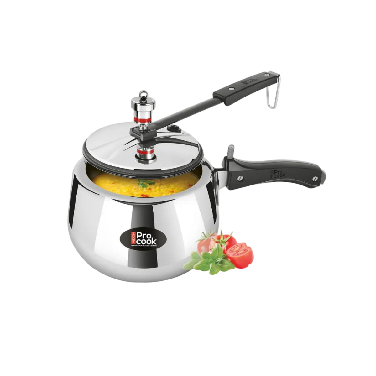 Milton Pro Cook Induction Cookware & Gas Stove Friendly Triply Stainless Steel Curve Pressure Cooker with Inner Lid 3 Litre | Gasket Release System |...