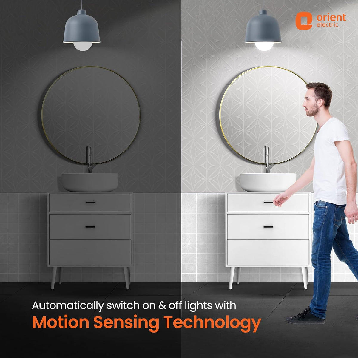 Orient Electric 12W Motion Sensor LED Bulb for Home | Radar based LED Light with Auto ON-OFF feature | Cool White, 6500K | B22d Cap | 4 kV Surge Protection | 1 Year Replacement Warranty | Pack of 3