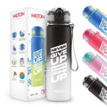 MILTON Gen'Z Water Bottle 1 ltr (Stay Strong), Motivational Water Bottles With Leak Proof Flip-Top Cap & Capacity Mark, Gym Bottle Sipper Water Bottle For Adults, Plastic, Black