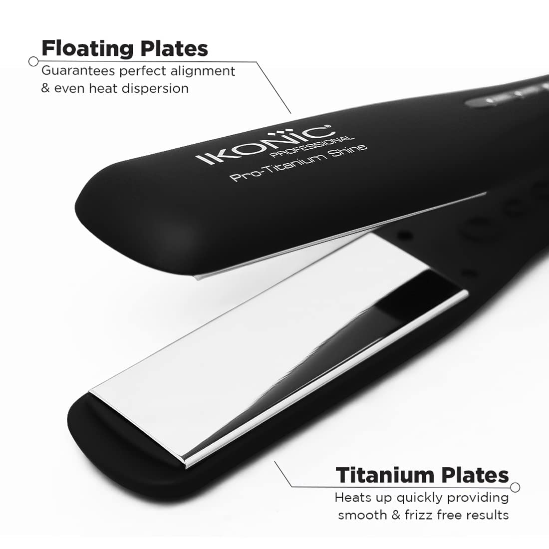 IKONIC PRO TITANIUM SHINE BLACK HAIR STRAIGHTENER