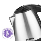 Borosil 1.5L Boiluxe Variable Temperature Stainless Steel Electric Kettle | Made in India | Cool Touch Handle | 360° Rotating Base | Auto Cut-Off | Dry Boil Protection | 1 Year Warranty