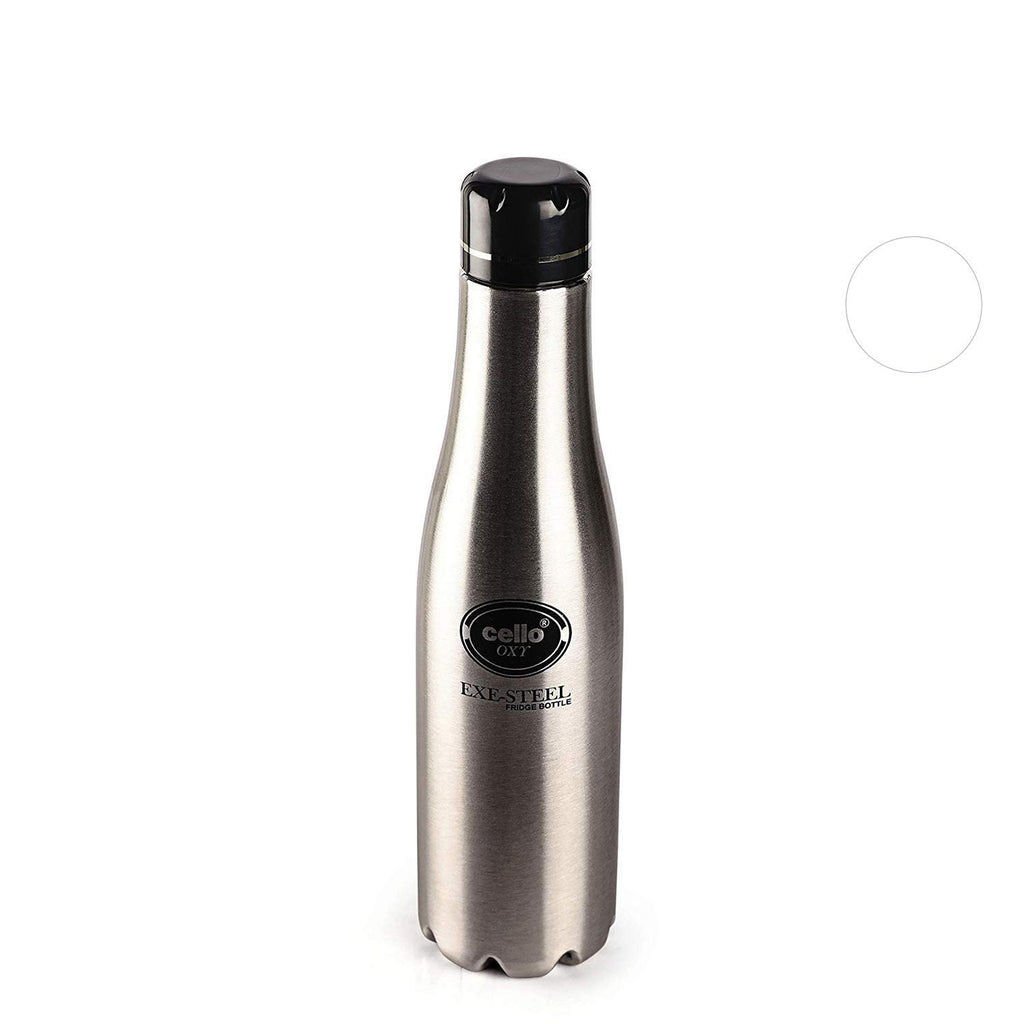 Cello OXY Stainless Steel Bottle, 1 Liter, Silver