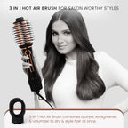 Urban yog Makemeebold 3-In-1 Hot Air Brush 1200Watts + Dry Shampoo Spray 200 Ml | Instant Hair Refresh, Volumizer & Styler |Quick Drying, Straightening & Volumizing
