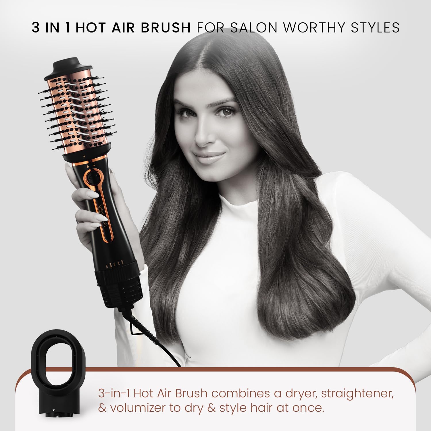 Urban yog Makemeebold 3-In-1 Hot Air Brush 1200Watts + Dry Shampoo Spray 200 Ml | Instant Hair Refresh, Volumizer & Styler |Quick Drying, Straightening & Volumizing