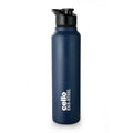 CELLO Crysta Flip Stainless Steel Water Bottle 1000 ml, Navy Blue | Single Wall Freezer & Fridge Safe Lightweight Leakproof Flip lid Spillproof Rust Resistant Steel Water Bottle for School Gym Office