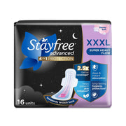 Stayfree Advanced XXXL Thin Sanitary Pads for Women | 16 Soft Cotton Pads for All Night Ultra Comfort