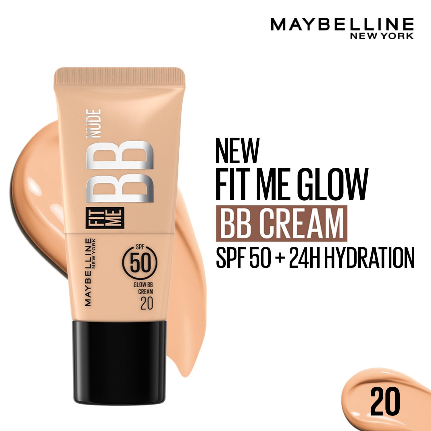 Maybelline New York Fit Me BB Nude Glow BB Cream, 20,25ml