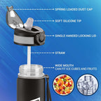 MILTON Gen'Z Water Bottle 1 ltr (Stay Strong), Motivational Water Bottles With Leak Proof Flip-Top Cap & Capacity Mark, Gym Bottle Sipper Water Bottle For Adults, Plastic, Black