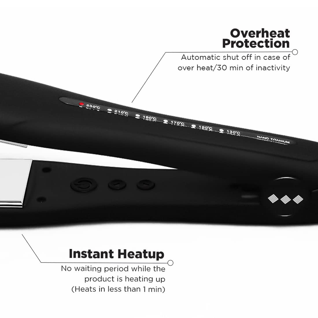 IKONIC PRO TITANIUM SHINE BLACK HAIR STRAIGHTENER