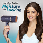 Vega Ionic 1200-1400W Foldable Hair Dryer for Men and Women, Quick & Fast Drying with Ionic Technology & 2 Heat/Speed Settings (Low & High), Cool Shot Button, Detachable Nozzle, Blow Dryer (VHDH-35)