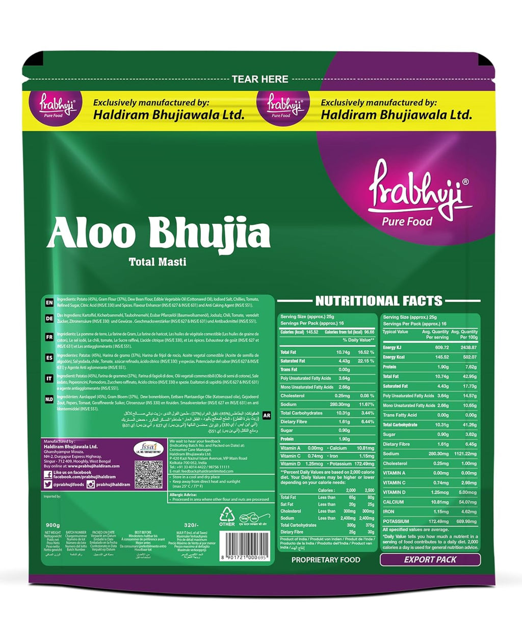 Prabhuji Pure Food Aloo Bhujia Namkeen 900g